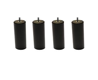 Lot de 4 pieds cylindriques Wengé - H15 cm